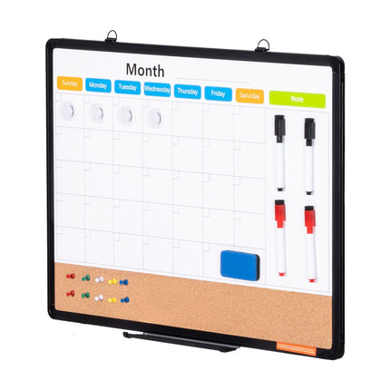 Monthly Calendar Whiteboard and Cork Board, 24x18 in