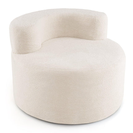 Sedací vak ve tvaru měsíce, béžová, měkký teddy fleece