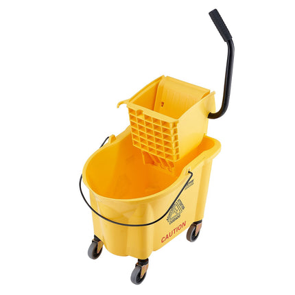 Mop Bucket with Side-Press Wringer, 35 Qt, Wheels