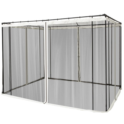 Moskytiéra pro altán – černá, 3x3m, nylonová síť na zip, 4 panely