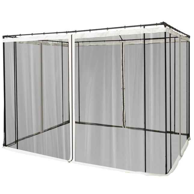 Moskytiéra pro altán – černá, 3x3m, nylonová síť na zip, 4 panely