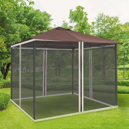 Moskytiéra pro altán – černá, 3x3m, nylonová síť na zip, 4 panely