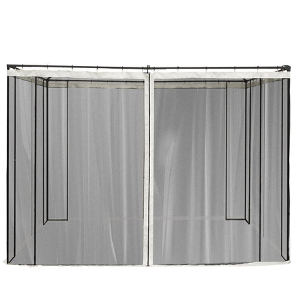 Moskytiéra pro altán – černá, 3x3m, nylonová síť na zip, 4 panely
