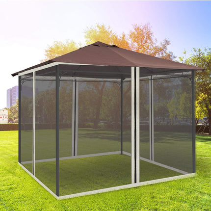 Moskytiéra pro altán – černá, 3x3m, nylonová síť na zip, 4 panely