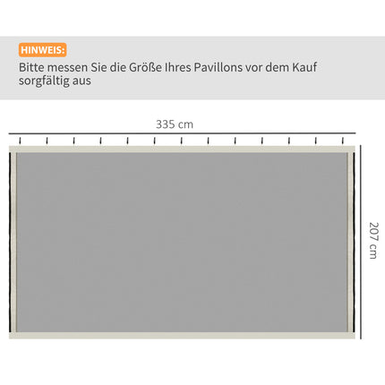 Moskytiéra pro altán 3x4, 4 panely, zip, černý nylon