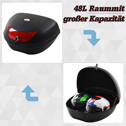 Kufr na motorku a skútr pro přilbu, 48L, černý