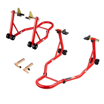 Motorcycle Front And Rear Stand Set, 850 lb Capacity