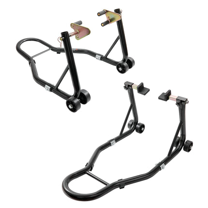 Motorcycle Front and Rear Paddock Stand, 850 lb, Black