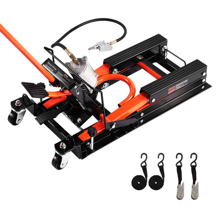 Motorcycle Lift Jack, 1500 lb, Hydraulic-Pneumatic, Casters