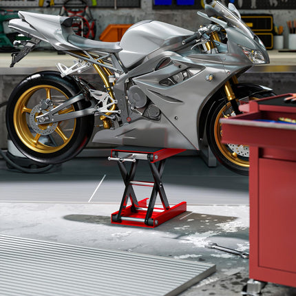Zvedací stojan na motocykl, nosnost 500kg, ocel, skládací