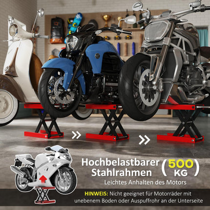 Zvedací stojan na motocykl, nosnost 500kg, ocel, skládací