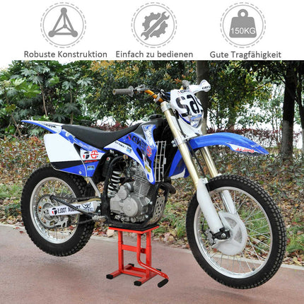 Zvedací stojan na motocykl, ocel, nastavitelný 39-46 cm, nosnost 150 kg