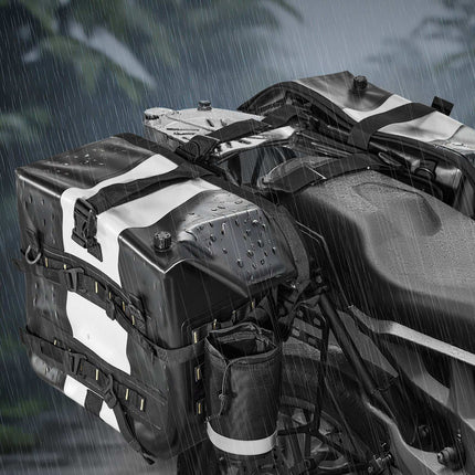 Motorcycle Saddlebags 56L, Waterproof, Detachable Liners