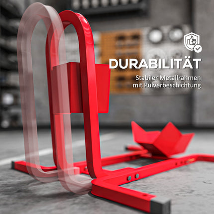 Motorcycle Stand for 17-21 Inch Wheels, Metal, Red