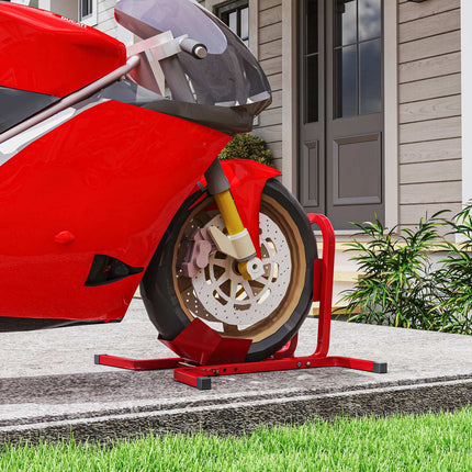 Motorcycle Stand for 17-21 Inch Wheels, Metal, Red