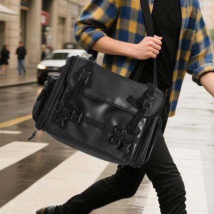 Motorcycle Tail Bag, 40-60L Expandable, Rain Cover