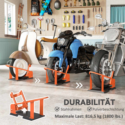 Zakládací klín na kolo motocyklu, nastavitelný, ocel, nosnost 816.5 kg