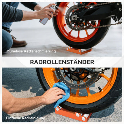 Stojan na čištění kol motocyklu, pro pneumatiky <180 mm, nosnost 220 kg