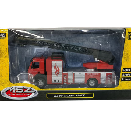 Msz Die-Cast Model Volvo Fire Fighting Ladder Truck, Scale 1:50