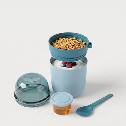 Müsli kelímky s sebou, 4 ks, bez BPA, se lžičkou