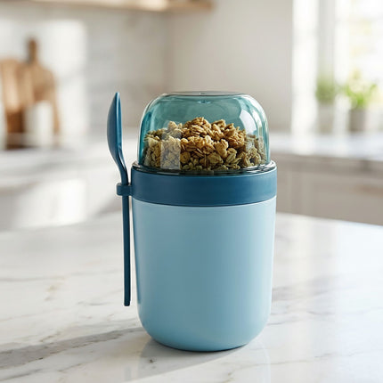 Müsli kelímky s sebou, 4 ks, modré, plast bez BPA