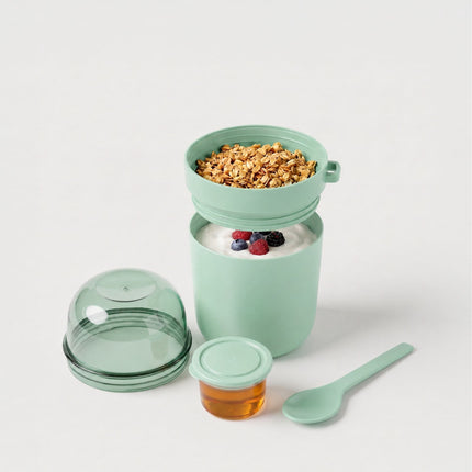 Müsli kelímky s sebou, 4 ks, zelené, plast bez BPA