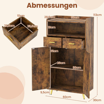 Multi-Purpose Cabinet with Adjustable Shelf & Drawers