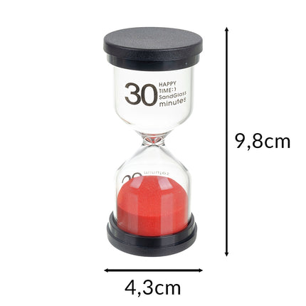 Multicolor Hourglass Set, 6 Pieces, 1-30 Min Timers