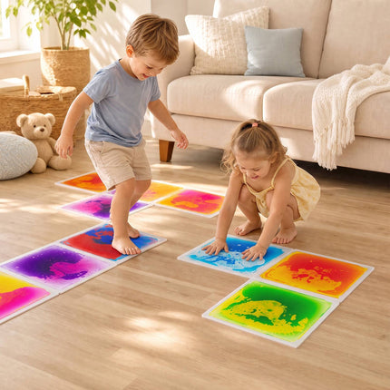 Multicolor Sensory Floor Tiles, 30x30 cm, 6-Piece Set