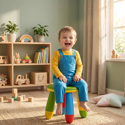 Dětská plastová stolička barevná, výška sedu 26 cm