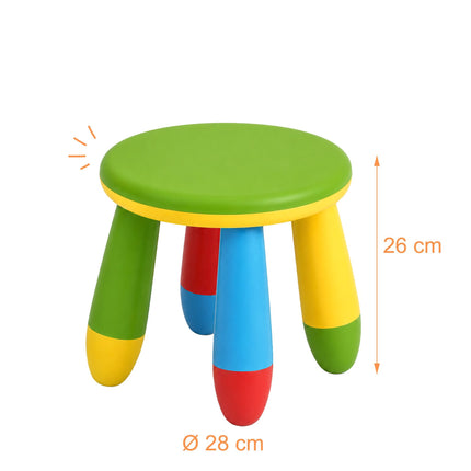 Dětská plastová stolička barevná, výška sedu 26 cm