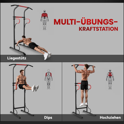 Multifunktionale Dip-Station, Höhenverstellbar, 120 kg Tragkraft