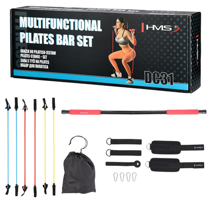 Multifunkční sada pilates tyče s odporovými gumami