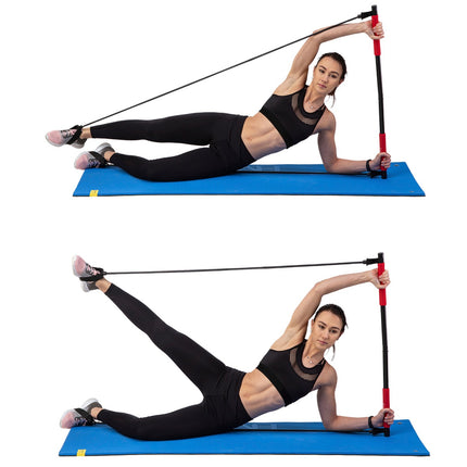 Multifunkční pilates tyč s odporovými gumami