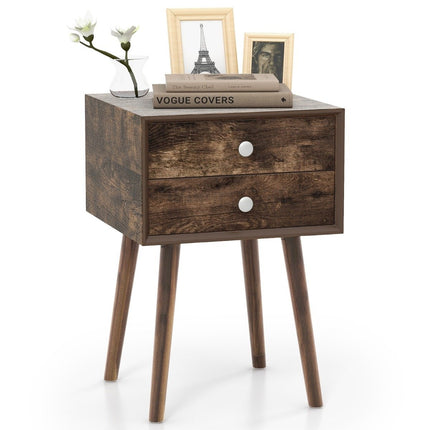 Multifunkční noční stolek s úložným prostorem ze dřeva 40 x 40 x 59.5 cm hnědý