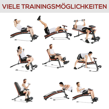 Multifunkční posilovací lavice multi-gym s pružinovým posilovačem tréninková lavice zátěž do 120kg černá 54 x 160 x 106 cm