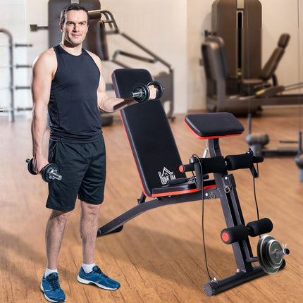 Multifunkční posilovací lavice multi-gym s pružinovým posilovačem tréninková lavice zátěž do 120kg černá 54 x 160 x 106 cm