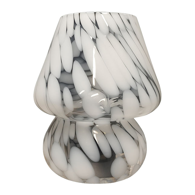Skleněná stolní lampa ve tvaru houby, LED, 3 barvy světla