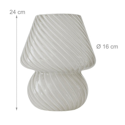 Skleněná stolní lampa ve tvaru houby, LED, 3 barvy světla