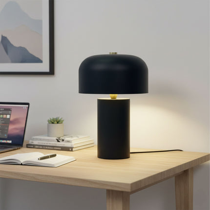 Stolní lampa houba – minimalistický design, zlatý detail