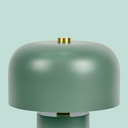 Stolní lampa houba – minimalistický kovový design, zlatý detail