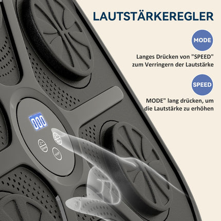 Boxovací stroj s hudbou, elektronický Bluetooth boxovací stroj s LED světly, hudbou, nástěnný boxovací terč pro dospělé, domácí cvičení, černý