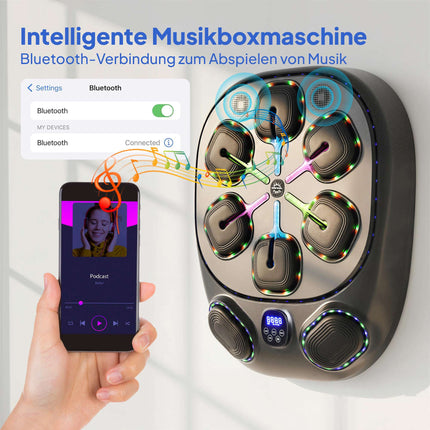 Boxovací stroj s hudbou s LED světly a Bluetooth