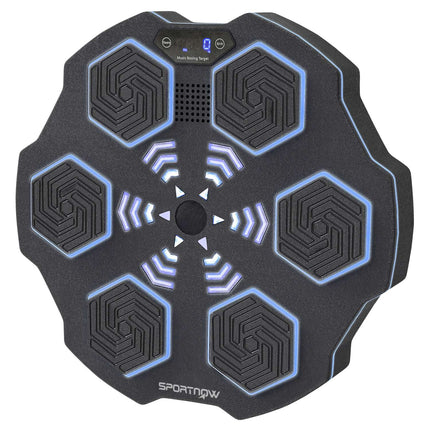 Boxovací stěna s hudbou, Bluetooth, 9 rychlostí, LED displej, černá
