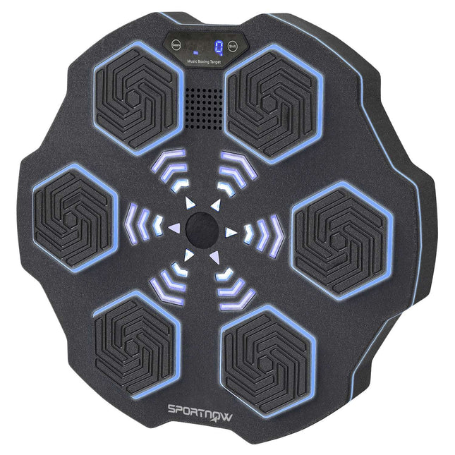Boxovací stěna s hudbou, Bluetooth, 9 rychlostí, LED displej, černá