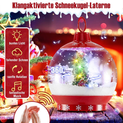 Hrací vánoční pouliční lampa, 173cm, sněžítko aktivované zvukem