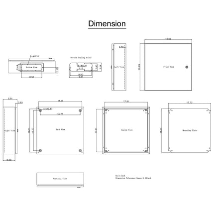 NEMA 4X Steel Enclosure 50x50x15 cm, IP66, Mounting Plate