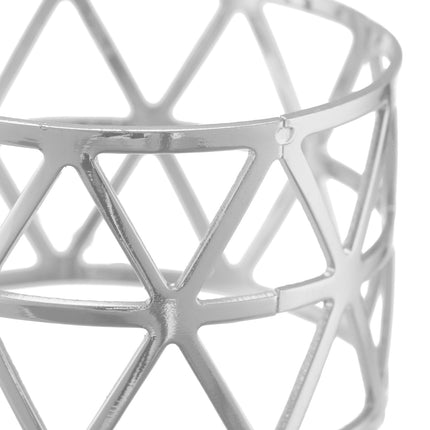 Kroužky na ubrousky sada 12 ks – kovový geometrický design