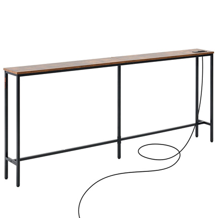 Narrow Console Sofa Table 70.9 In, Outlets And USB