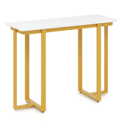Úzký konzolový stolek s deskou v imitaci mramoru, 107 x 40 cm